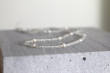 六月誕生石 項鍊 四月誕生石 白水晶 珍珠 - 生日快樂 -