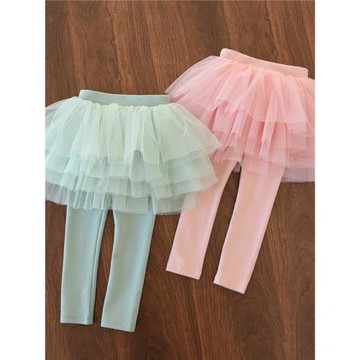 美美的六層紗裙女童純棉打底褲彈力修身仙女蓬蓬裙褲寶寶公主半裙