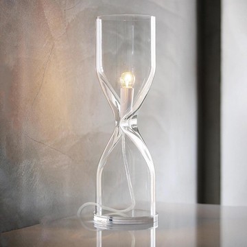 現代風透明玻璃底座壓克力(附開關)立燈18-63661