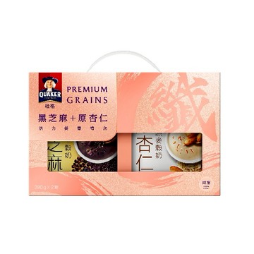 馬年好運到! 新年快樂【桂格】黑白穀奶禮盒 (黑芝麻黑十穀奶390g+原杏仁穀奶390g)|快速出貨|
