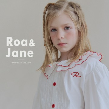 韓國專櫃 RoanJane 花瓣滾邊領白襯衫