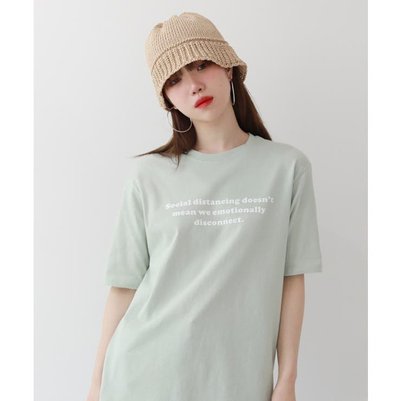 シンプルレタリングポイント半袖Tシャツ | LINEショッピング