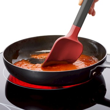 LEKUE｜不沾鍋矽膠刮杓(29cm) 鍋鏟廚具用品 - 莓紅