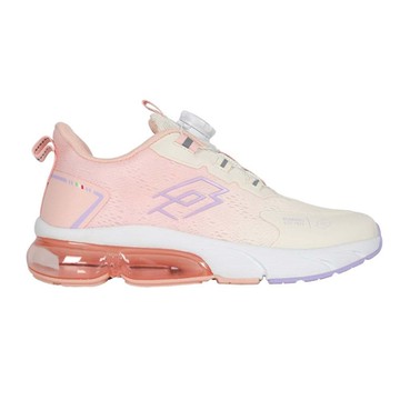 LOTTO 女大童閃電轉扣氣墊慢跑鞋-氣墊 旋轉扣 反光 LT4AKR5713 米白粉紫