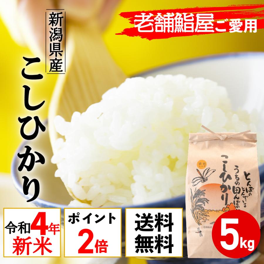 令和5年産 新米 新潟 コシヒカリ 5kg  送料無料 (沖縄 九州 北海道除く) 有機肥料 産地直送 産直 農家直送 おいしい 安心 発送日当日精米 天屋商店