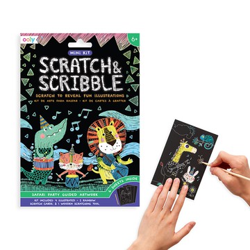 【美國OOLY】兒童創意刮畫迷你組 - 動物派對款