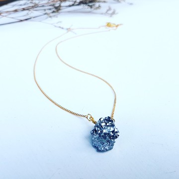 -星空銀河系列_ Only One Mini極地銀色石英石鎖骨短項