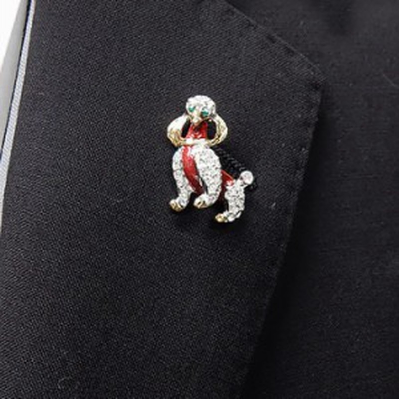 ラペルピン スワロフスキー 犬 プードル 銀 金 赤 ブローチ メール便可 通販 Lineポイント最大1 0 Get Lineショッピング