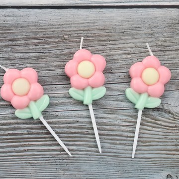 小花蠟燭 派對裝飾  1組  粉花