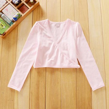 外貿歐美原單兒童舞蹈長袖純棉芭蕾舞練功服上衣保暖披肩小外套