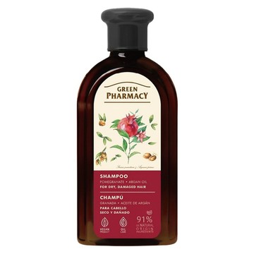 GREEN PHARMACY 石榴 + 摩洛哥堅果修護洗髮露 乾燥 + 受損髮質適用  1件  350ml