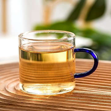 【台灣現貨】加厚耐熱透明四色帶把玻璃杯 120ml 杯子 品茗杯 茶杯 馬克杯 咖啡杯 水杯  茶壺 茶具