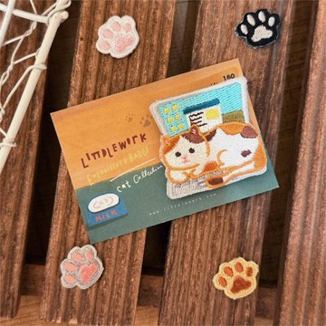 刺繡燙貼/別針 | 貓咪 - 筆電三花 | Littdlework