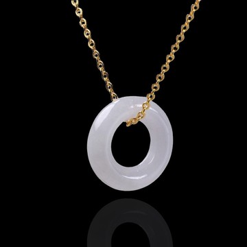 【願‧平安】冰種翡翠平安扣項鍊 | 天然緬甸玉翡翠A貨 | 送禮