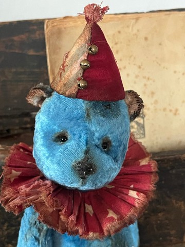 復古藍色小泰迪熊 馬戲團