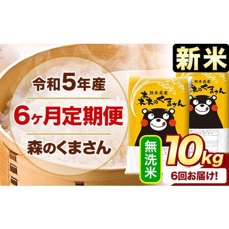 ふるさと納税 新米 令和5年産 森のくまさん  無洗米 《お申込み月の翌月から出荷開始》 10kg (5kg×2袋)  計6回お届け 熊本.. 熊本県御船町