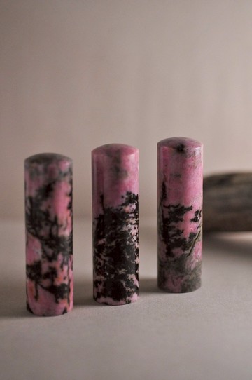 【好石多磨】玫瑰石_玉石印章_個人章開運章_圓章