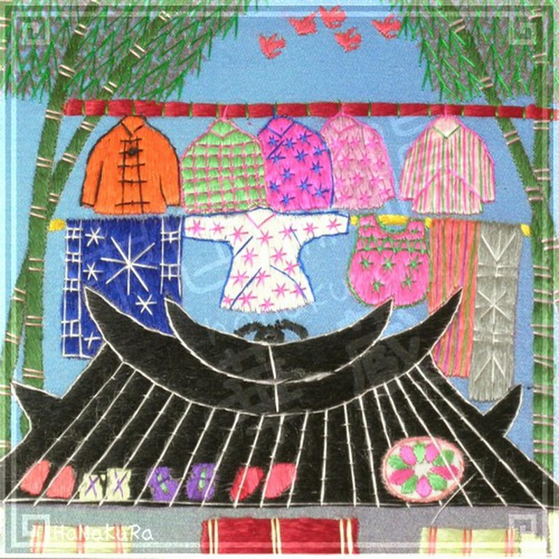 中国刺繍の額縁 （景徳鎮・中国刺繍・陶器・額など、多数査定