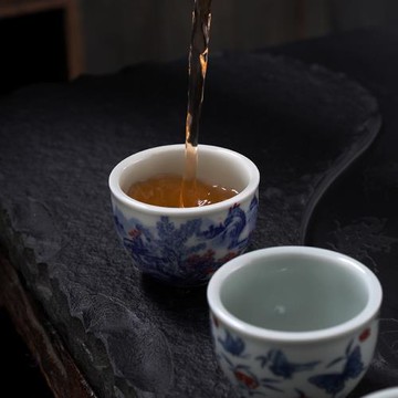 青花瓷功夫茶杯個人茶杯泡茶盞杯紅茶杯貼花辦公室茶杯高端禮盒裝