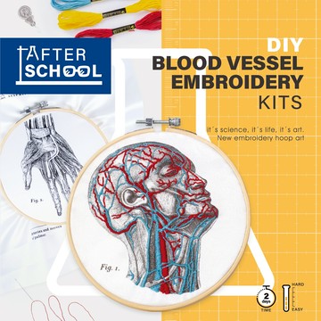 【賽先生科學工廠】After School - DIY溫感手作人體血管分布刺繡套組