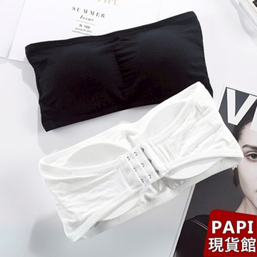 『內有五款』平口小可愛【C-1638】 莫代爾裹胸 防走光無鋼圈內衣 一字領必備神器 流行內衣 透明肩帶 PAPi