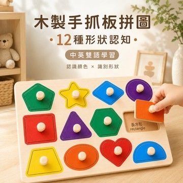 隔日到貨 手抓板拼圖 手抓板 木頭拼圖 木製拼圖  配對教具 蒙特梭利教具 立體拼圖 寶寶拼圖  幼兒拼板 益智玩具