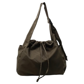 Sayaka 紗彌佳 霧光行袋 大容量休閒束口設計防潑水肩背斜背2用包 男女兼用 情侶包  綠色  均碼