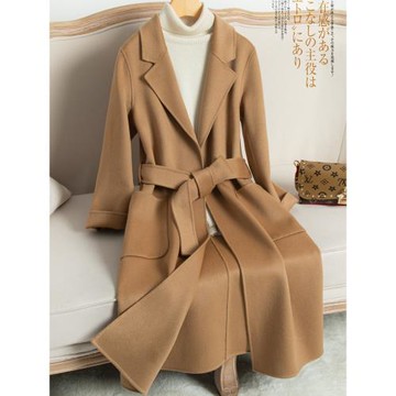 (免運)反季秋冬新款高端雙面羊絨大衣女中長款過膝羊毛呢外套大碼赫本風