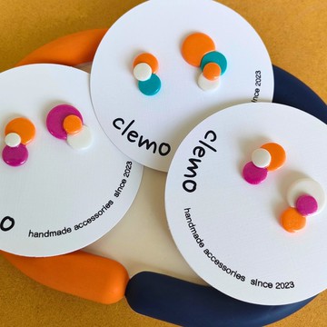 平丸 橘色【耳環】