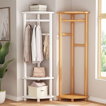 免運 衣帽架 實木衣帽架 客服轉角實木掛衣架臥室簡易立式家用置物架落地衣帽架衣服收納 可開發票 全館五折 工廠現貨直銷 新品特價 b901