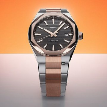 MIDO美度 廣告新款 先鋒Multifort 8 One Crowns八角形玫瑰金雙色40㎜ M6(M0555072205100)