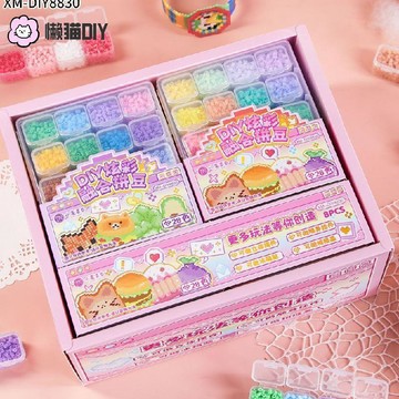 拼拼豆豆🌈 28色融合拼豆手作 diy 套裝兒童玩具像素掛件材料包 拼豆材料包 拼豆工具 拼豆材料 手作材料