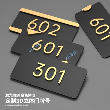 購滿199發貨 門牌號碼牌家用入戶門房間公寓酒店民宿住宅包廂賓館個性 輕奢高檔創意免打孔亞克力日式 數字號訂制定制標識牌