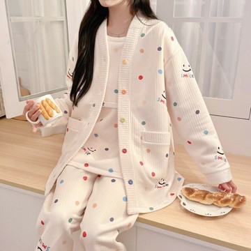 春秋冬季三件套空氣棉產後餵奶哺乳月子服懷孕期加厚保暖孕婦睡衣鑫弘-素時衣櫥