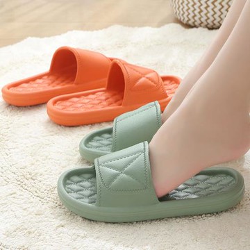 【BonBon naturel】菱格紋超彈厚底緩壓EVA防滑室內拖鞋(多色任選)