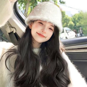 【巴黎精品】現貨+預購 女長假髮片整頂假髮帽子假髮輕量隱形增髮量接髮-一體式兔毛帽長捲髮2色a1jk25