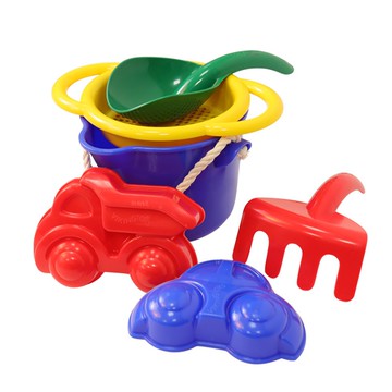 瑞典Viking toys - 夏日沙灘玩沙工具5件組-可愛車車