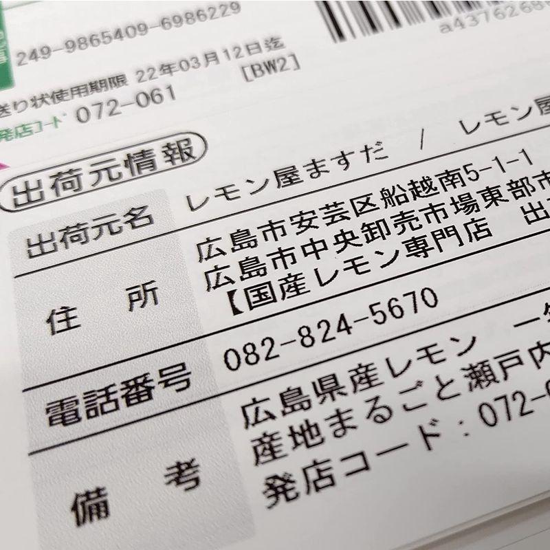 レモン屋ますだ国産 (広島県産)レモン 防腐剤・防かび剤不使用 ノーワックス （広島市中央卸売場出荷） (5kg)