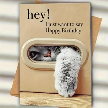 Stationery Gift Wrapping Supplies 卡片迷人卡通貓生日賀卡印有