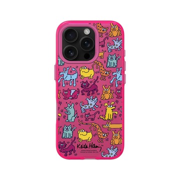 iPhone 16 Pro Clear 粉漾桃 - Keith Haring - Dancing Animals