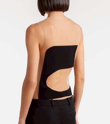 Courrèges Satin and tulle bodysuit