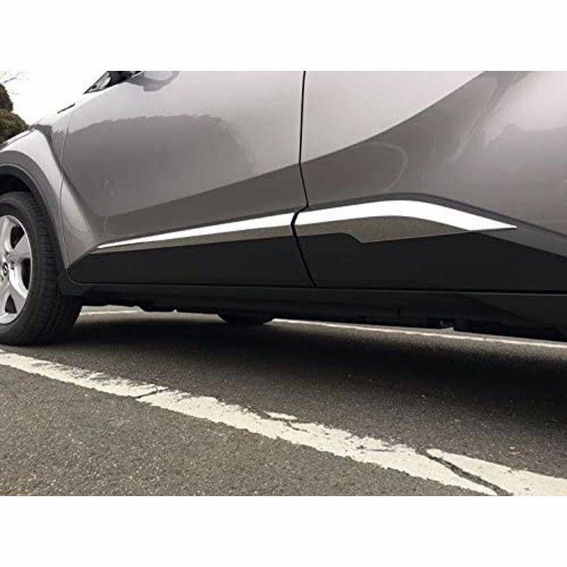 RUIQ トヨタ C-HR 専用 外装 クロームメッキ サイド ドア アンダー