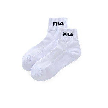 FILA 基本款半毛巾短襪-白色 SCZ-5004-WT
