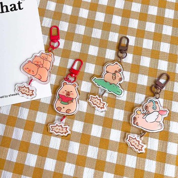 天藍小舖-卡皮巴拉水晶滴膠吊飾-共4色-$39【A11115327】