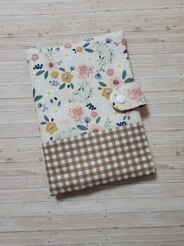 米底花朵 拉鍊兒童手冊套 寶寶手冊套 書衣可繡字