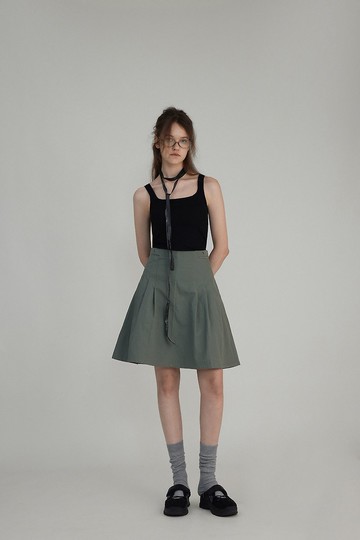 法式復古 高腰拉鏈式半身裙