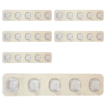 SHIMOYAMA 免鑽釘無痕壁掛式五連掛鉤置物架 27 x 6 x 2.5cm  透明色  6個