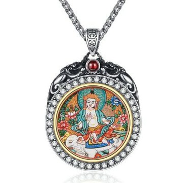 MoonDy 項鍊 普賢菩薩-蛇 宗教飾品 禮物 護身符吊墜 841 生肖吊墜 男士項鍊
