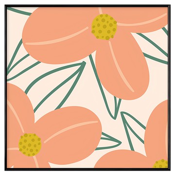Boluo 菠蘿選畫所 南洋小花III APFP6613B  60 x 60cm  黑色