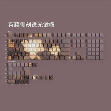 JCM荷藕原廠側刻雙色注塑熱升華側刻透光鍵帽PBT材料大全套盒裝